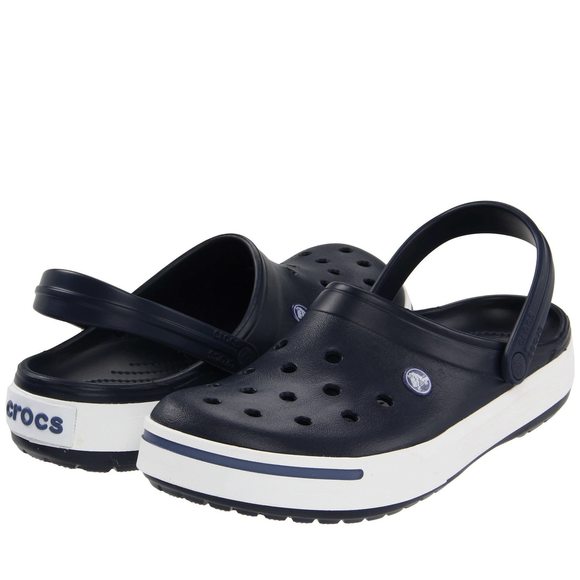 CROCS UNISEX-ADULT CROCBAND II CLOGS, NAVY/BIJOU BLUE, 8 MEN/10 WOMEN - Picture 1 of 6